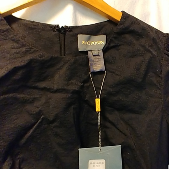 Zac Posen black floral dress size 4 - Picture 2 of 8